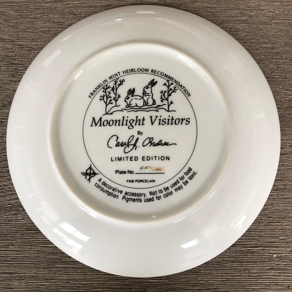 COPY - Franklin Mint Plate Moonlight Visitors - Picture 2 of 2